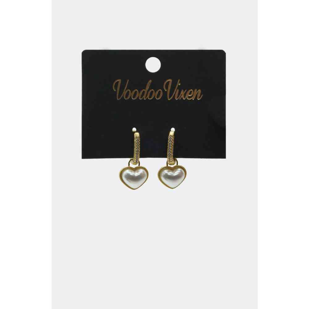 Voodoo Vixen - Square Hoop Heart Des boucles d'oreilles - Couleur or